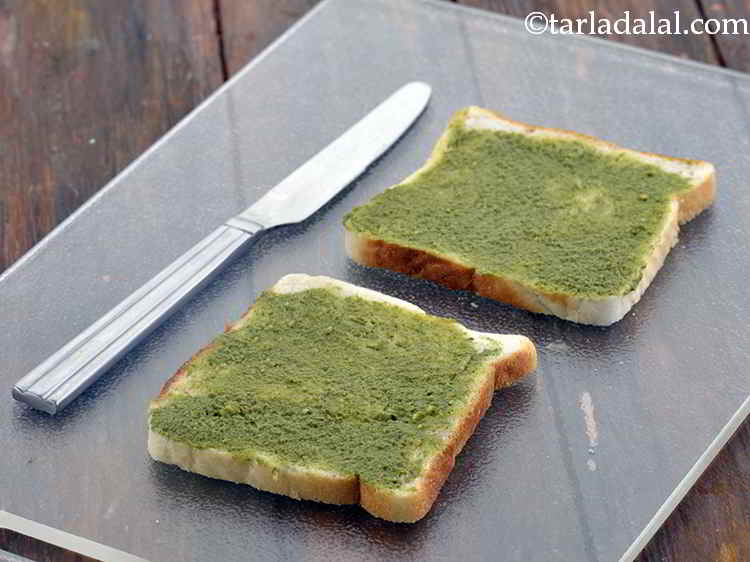 Step 10 – Spread ? tsp of butter and 1 tsp of green chutney on each bread slice. …
