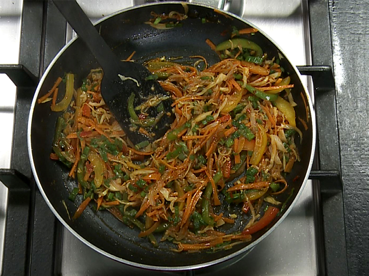 Step 10 – Mix well and keep aside. Your Chinese panini stuffing is ready!