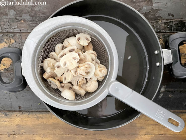 Step 19 – Strain using a strainer. Drain and discard the water.