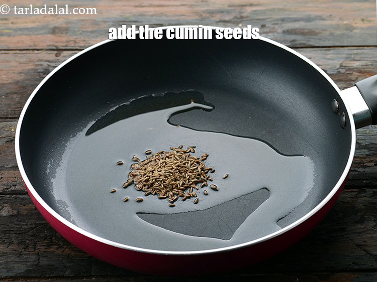 Step 19 – Once the oil is hot, add 1 tsp&nbsp;<a href="https://www.tarladalal.com/glossary-cumin-seeds-jeera-zeera-381i">cumin seeds (jeera)</a>.&nbsp;