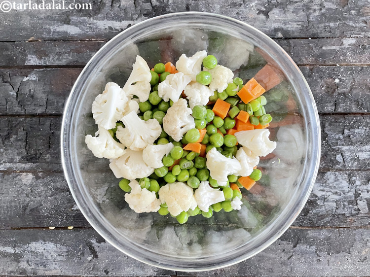 Step 3 – This is what mixed vegetables look like. We are going to boil them. &nbsp; Boil …