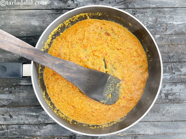 Step 30 – Cook on a slow flame for 2 to 3 minutes, while stirring continuously.