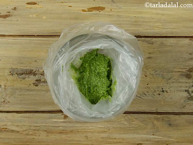 Step 8 – Transfer the pesto into the piping bag. Fill till 1/2 to 2/3 full, otherwise, you …