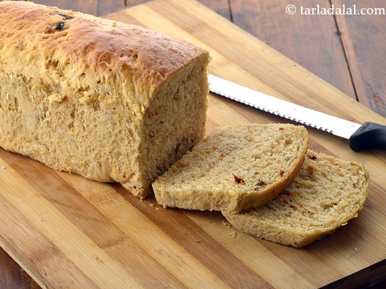 Step 52 – Once the bread loaf has cooled completely, cut it into 13 mm. (&frac12;&rdquo;) bread slices.<br …