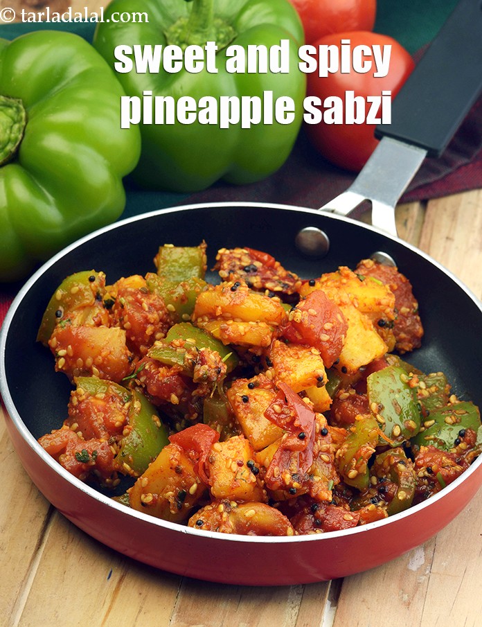 Step 23 – Serve <strong>pineapple capsicum and tomato sabzi recipe | sweet and spicy pineapple sabzi | bell …