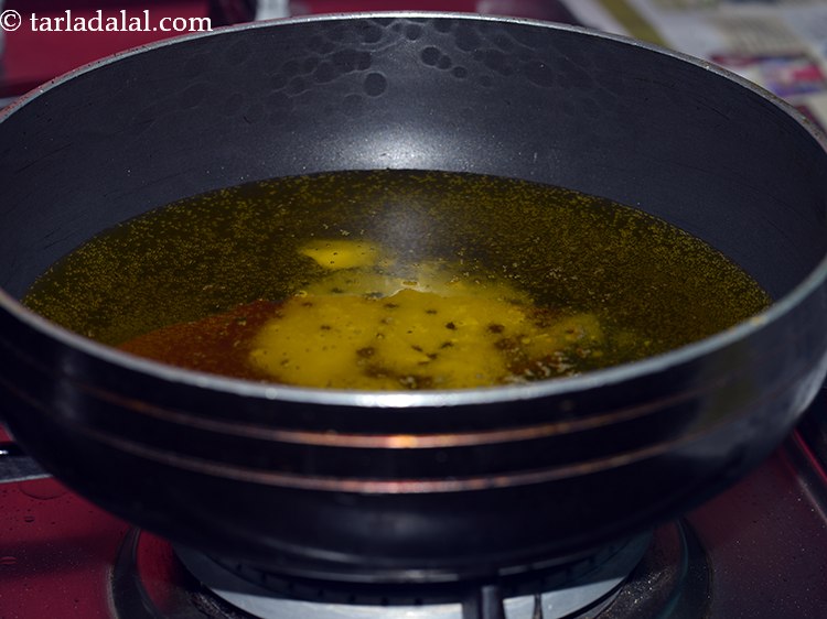Step 14 – Heat the ghee in a kadhai. You can even make use of oil for frying …