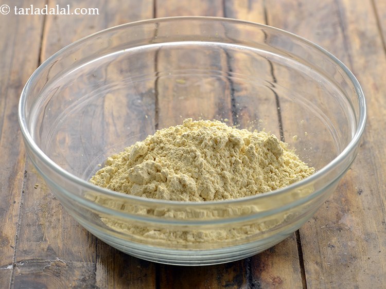 Step 11 – To being making the<strong> boondi</strong>, we will first make a batter, In a bowl, take …