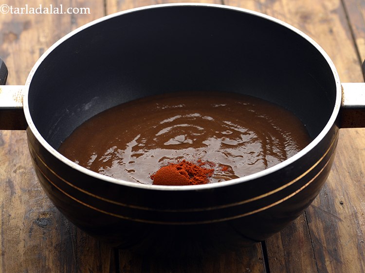 Step 12 – Add the chilli powder.