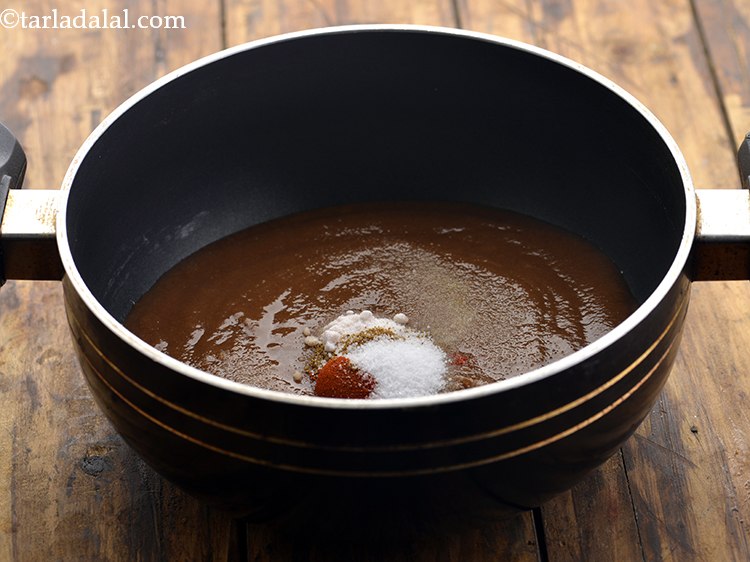 Step 14 – Add the black salt and salt. Also, you can add dried ginger powder or soonth …