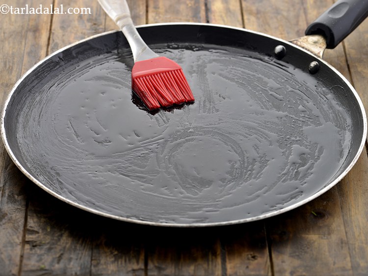 Step 33 – Heat a non-stick tava (griddle), grease it with oil using a brush. You can even …