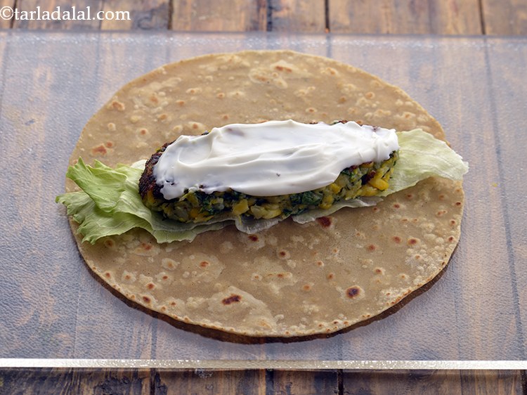 Step 42 – Spread 1 tbsp of mayonnaise over it. Check out this recipe to make <a href="https://www.tarladalal.com/Eggless-Mayonnaise--Easy-Homemade-Mayonnaise-Recipe-3254r" …