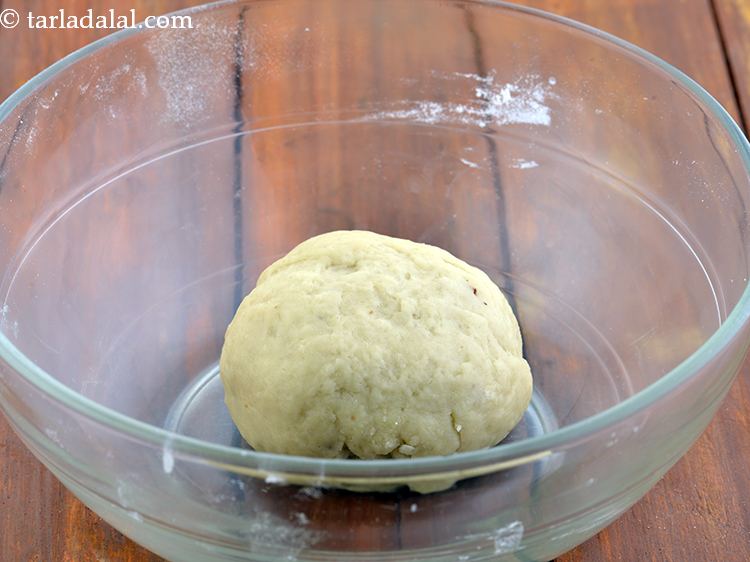 Step 9 – Knead into a stiff dough without using any water. A stiff dough is necessary to …