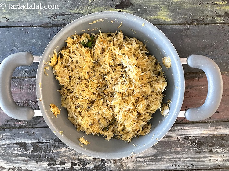 Step 27 – Also, when the Sweet Potato Khichdi is getting cooked, you must keep stirring it to …