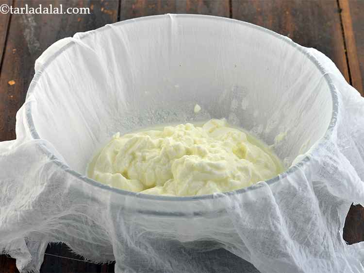 Step 1 – Place a clean muslin cloth over a deep bowl and put the curd in the …
