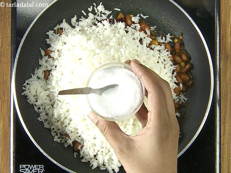 Step 37 – <p>Add salt. Be careful as we have already added salt while boiling rice.</p>