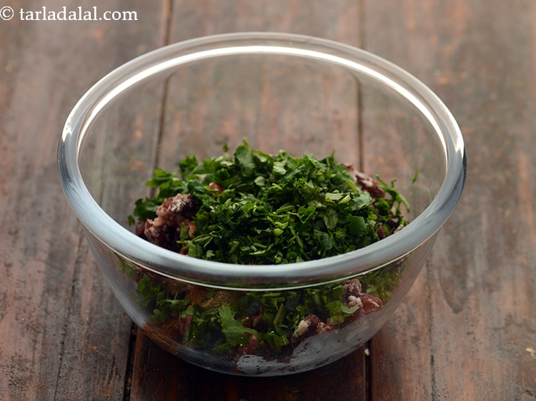 Step 24 – Add 2 tbsp finely chopped coriander for a fresh herby mouthfeel.
