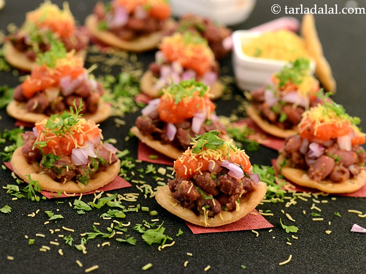 Step 34 – Serve the <strong>rajma sev puri</strong> immediately before it turns soggy. If you enjoyed this recipe …