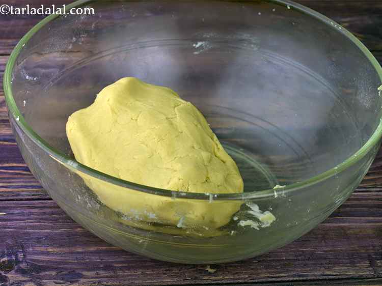 Step 3 – Knead well to make a stiff dough. Ideally, it should come together as the butter …