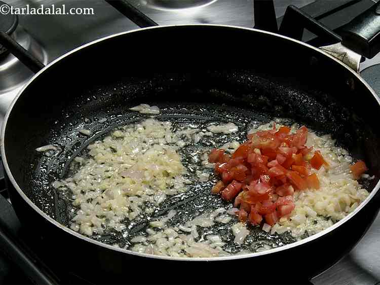 Step 3 – Add the tomatoes. This being a desi style burger, we are using an assortment of …