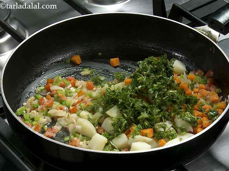 Step 6 – Now, add the coriander.