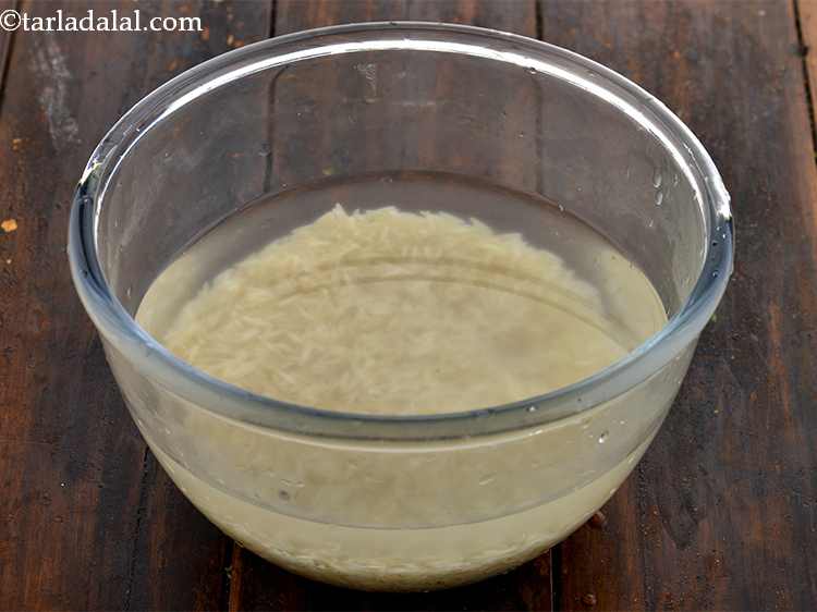 Step 3 – Soak 1 cup of rice in enough water for 15 minutes.