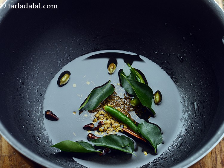 Step 19 – Add curry leaves.