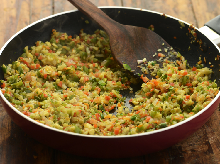 Step 12 – Saut&eacute; on a medium flame for 1 minute or until the raw smell goes away.