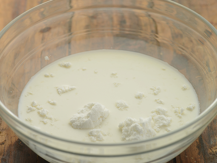 Step 3 – Add coconut milk powder. It gives an authentic Thai flavour to this mixed vegetables in …