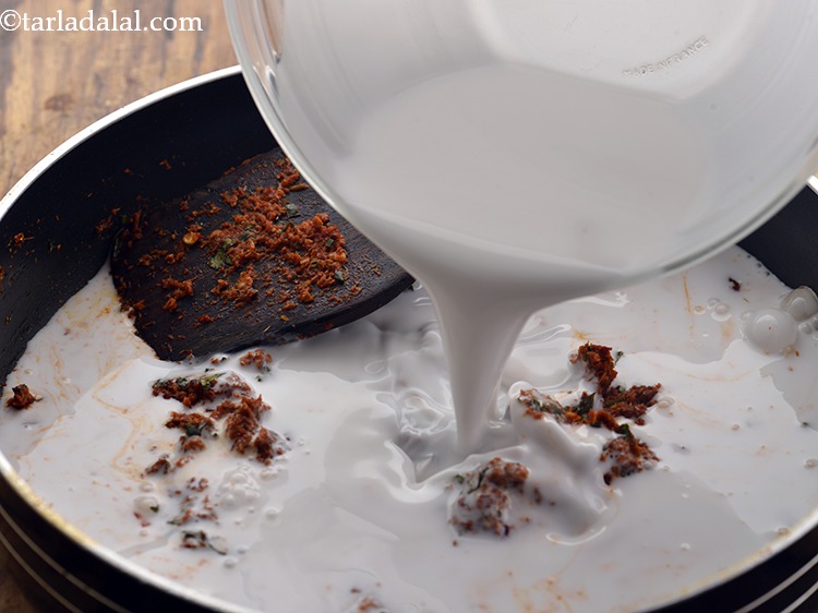 Step 16 – Add the coconut-milk.