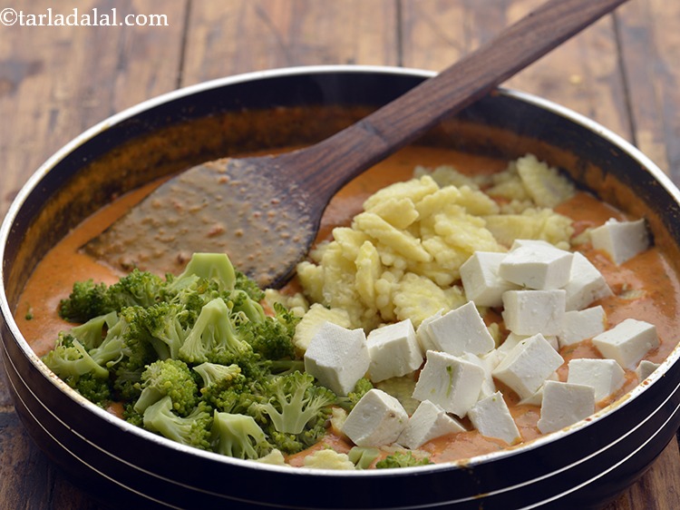 Step 20 – Add paneer. You can add 1/4 cup of water adjust the consistency.&nbsp;