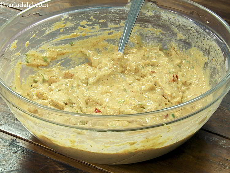 Step 15 – Combine all the ingredients, mix well and our <strong>chilla</strong> batter is ready!