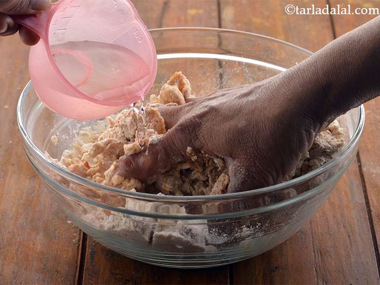 Step 10 – Now knead into a soft dough using&nbsp; about 3/4 cup of water. Add more if …