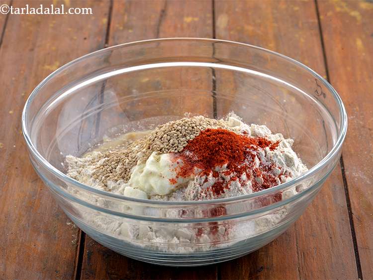 Step 8 – We have also added a tablespoon of sesame (til) to flavour the dough. This step …