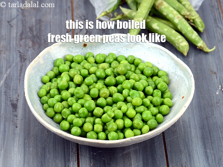 Step 10 – This is how <strong>boiled fresh green peas </strong>look like. You can use them to make …