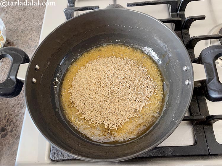 Step 12 – Add the roasted sesame seeds.