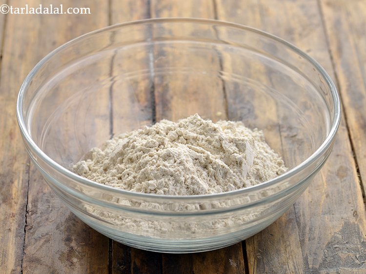 Step 2 – For preparing the dough of <strong>til and</strong> <strong>jowar puri</strong>, take jowar flour in a bowl. …