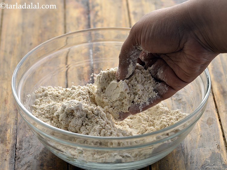 Step 8 – Gradually, add warm water (approx. 5 tbsp) to bind together all the ingredients.