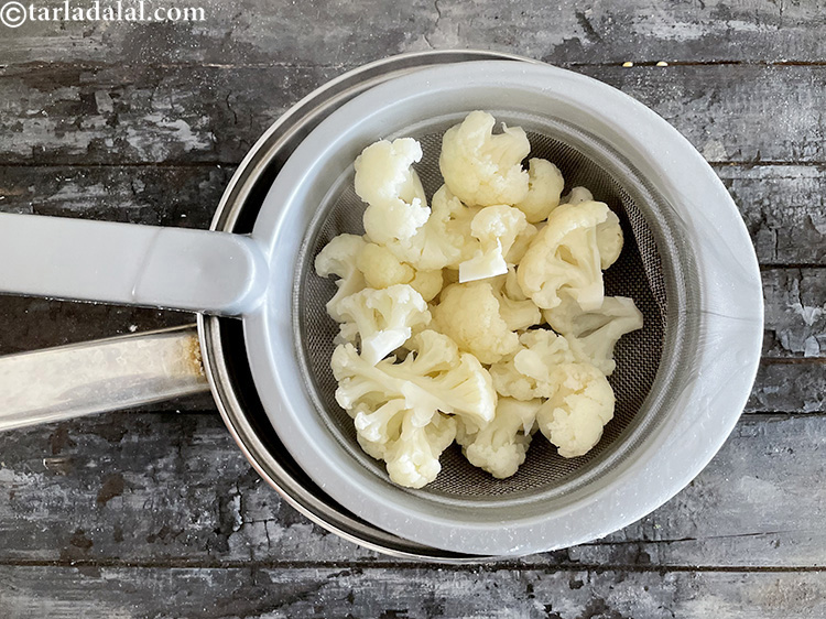Step 28 – You can parboil the cauliflower in advance and keep.