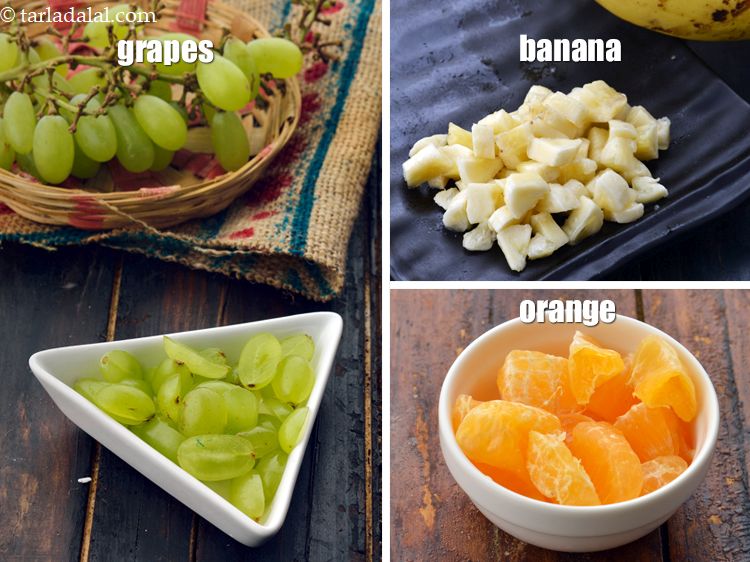 Step 23 – You can use fruits of your choice such as grapes, banana, orange etc.