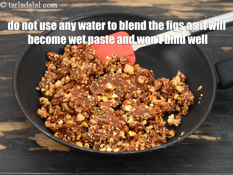 Step 21 – Do not use any water to blend the figs as it will become wet paste …