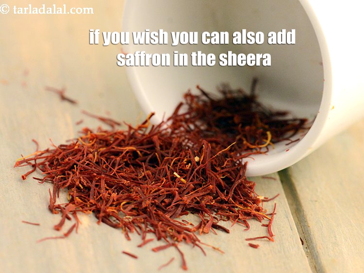 Step 17 – If you wish you can also add saffron in the sheera.