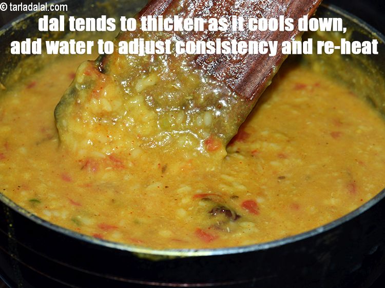 Step 36 – Dal tends to thicken as it cools down, add water to adjust consistency and re-heat.
