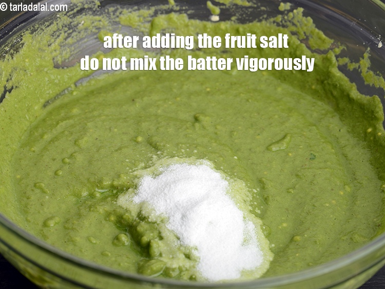 Step 20 – After adding the fruit salt do not mix the batter vigorously.&nbsp;