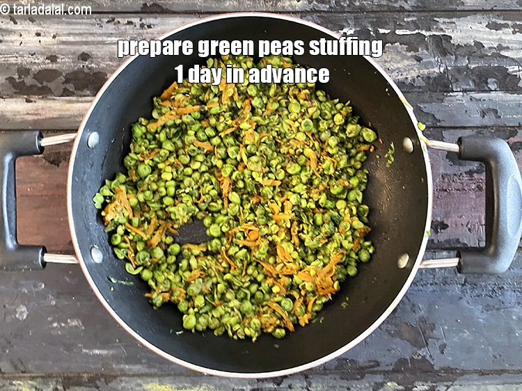 Step 42 – Prepare green peas stuffing 1 day in advance.