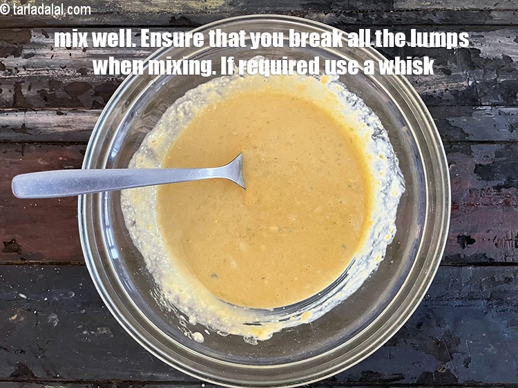 Step 30 – Mix well. Ensure that you break all the lumps when mixing. If required use a …