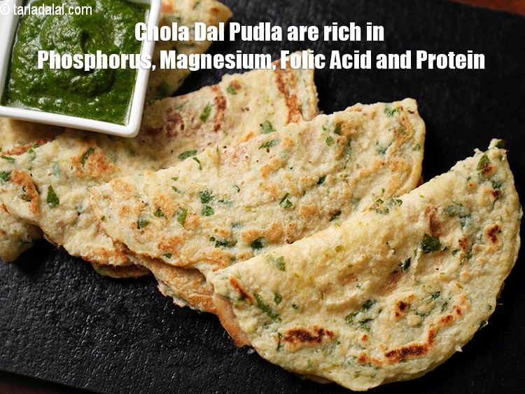 Step 27 – <meta charset="UTF-8" /><strong>Chola Dal Pudla&nbsp;are rich in&nbsp;Phosphorus,&nbsp;Magnesium, Folic Acid and Protein.</strong>