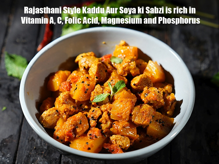 Step 34 – <strong>Rajasthani Style Kaddu Aur Soya ki Sabzi&nbsp;is rich in&nbsp;</strong>Vitamin A, C, Folic Acid, Magnesium and&nbsp;Phosphorus<strong>.</strong> …