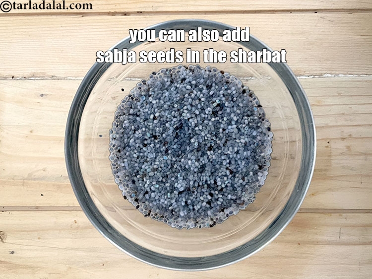 Step 11 – You can also add sabja seeds in the sharbat.