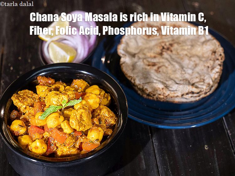 Step 42 – <meta charset="UTF-8" /> <strong>Chana Soya Masala&nbsp;is rich in Vitamin C,&nbsp;Fiber,&nbsp;Folic Acid,&nbsp;Phosphorus,&nbsp;Vitamin B1.</strong> <ol> <li><strong>Vitamin C&nbsp;</strong>: …