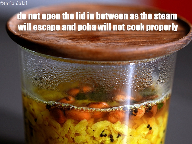 Step 20 – Do not open the lid in between as the steam will escape and poha will …